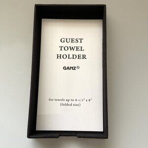 GANZ GUEST TOWEL HOLDER  VANITY TRAY FOR BATHROOM COUNTER ORGANIZATION BLACK